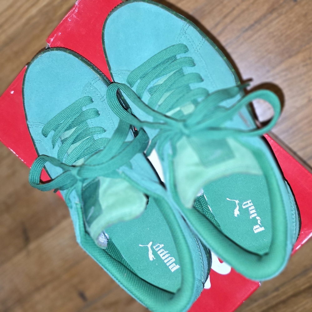 Puma Green Suede Sneakers